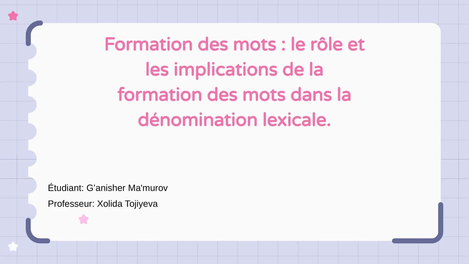 Formation des mots: le rôle et les implications de la formation des mots dans la dénomination lexicale