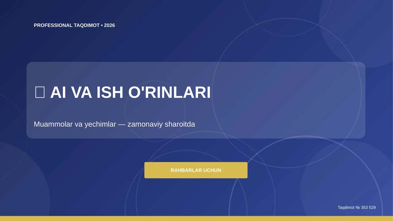AI va ish o'rinlari: muammolar va yechimlar