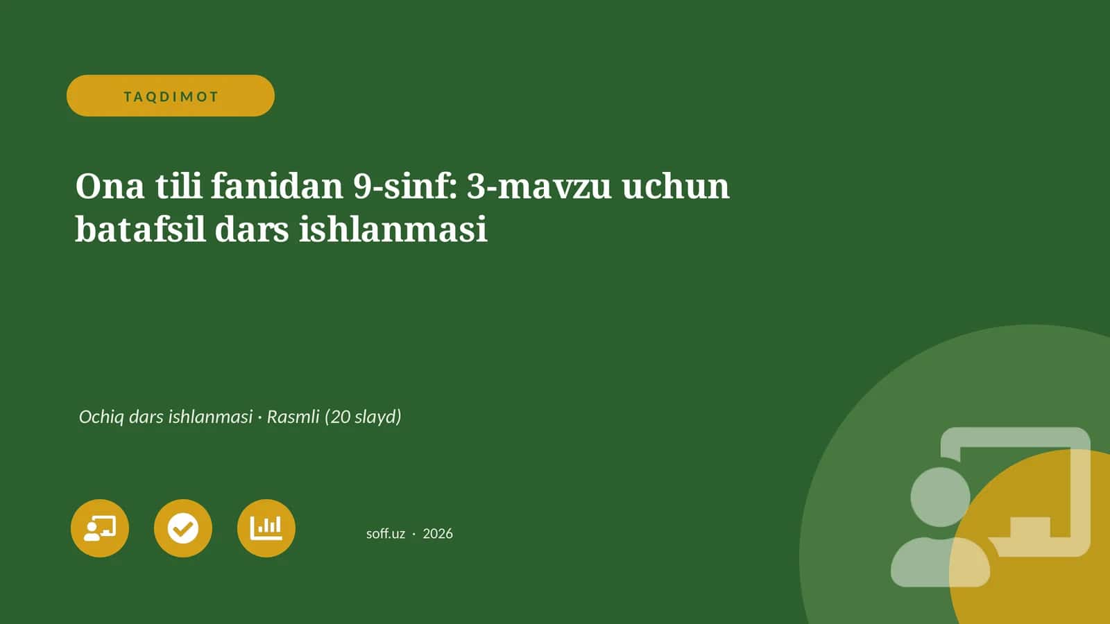Ona tili fanidan 9-sinf: 3-mavzu uchun batafsil dars ishlanmasi