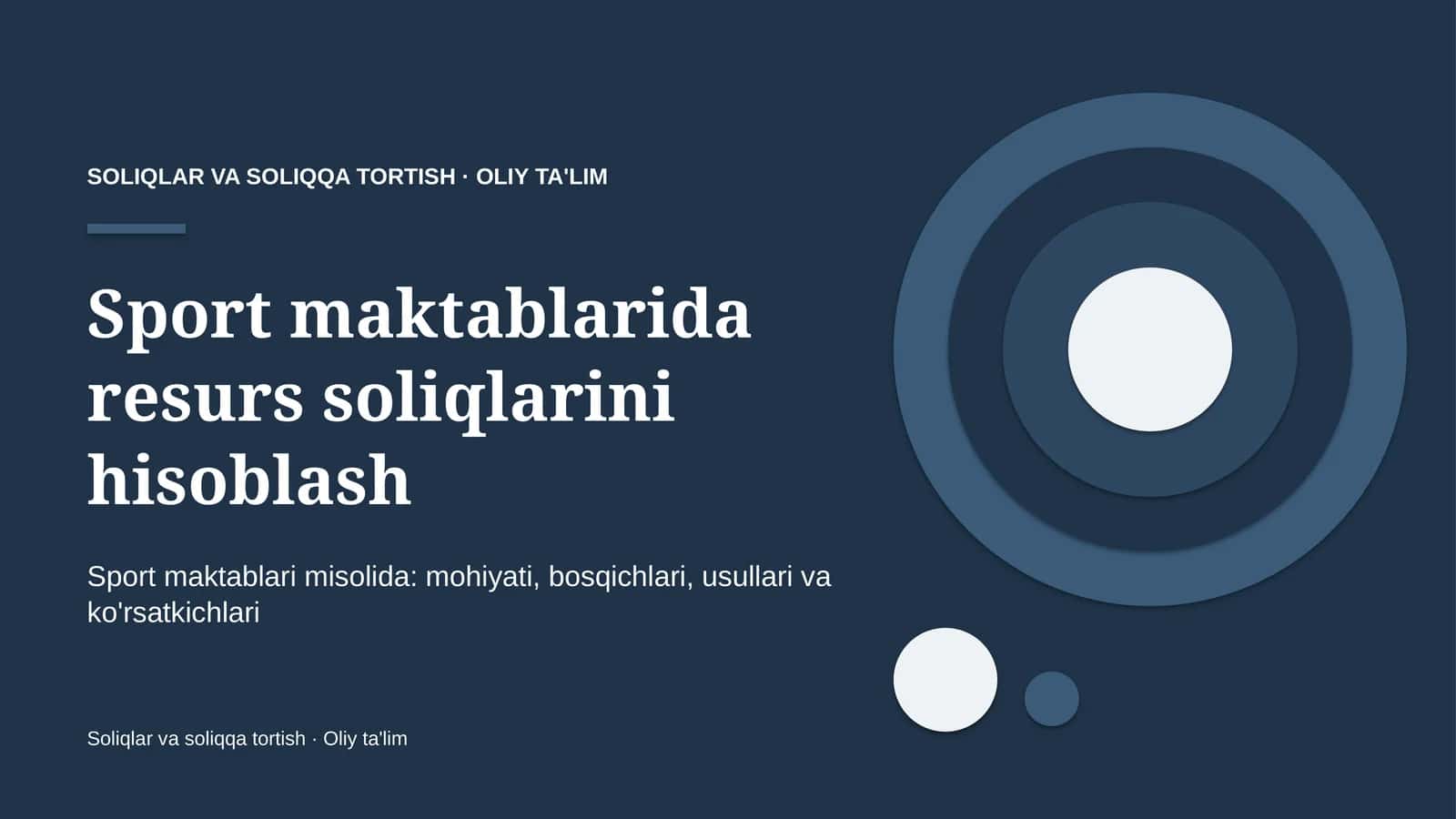 Sport maktablarida resurs soliqlarini hisoblash