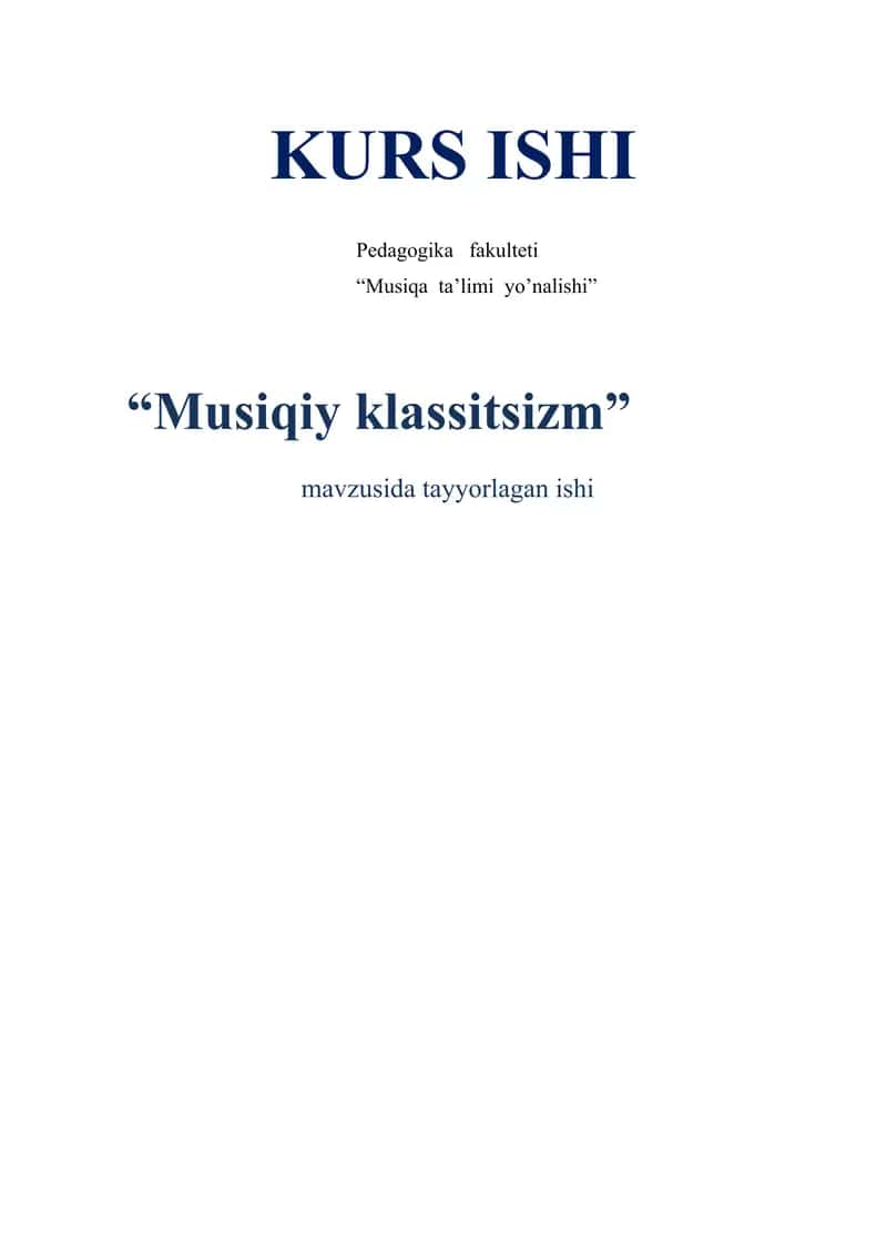 musiqaviy klassitsizm