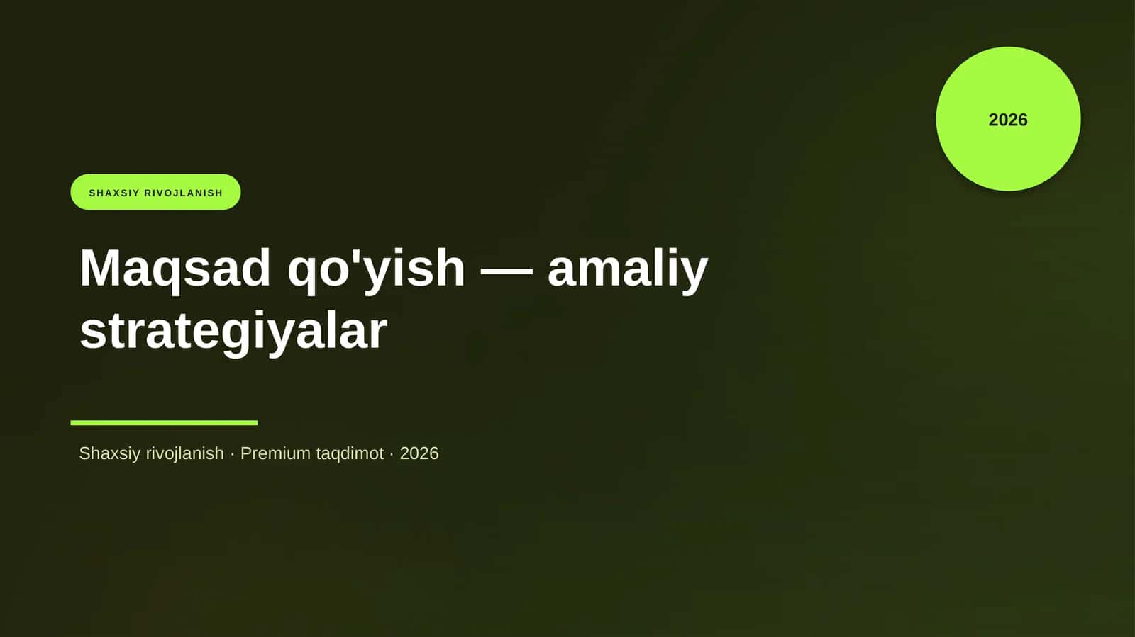 Maqsad qo'yish — amaliy strategiyalar