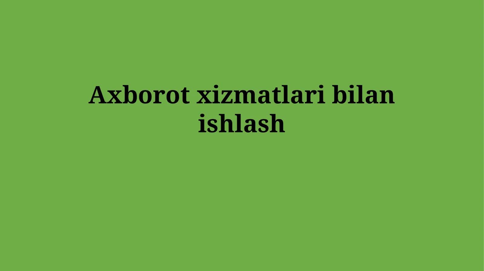 Axborot xizmatlari