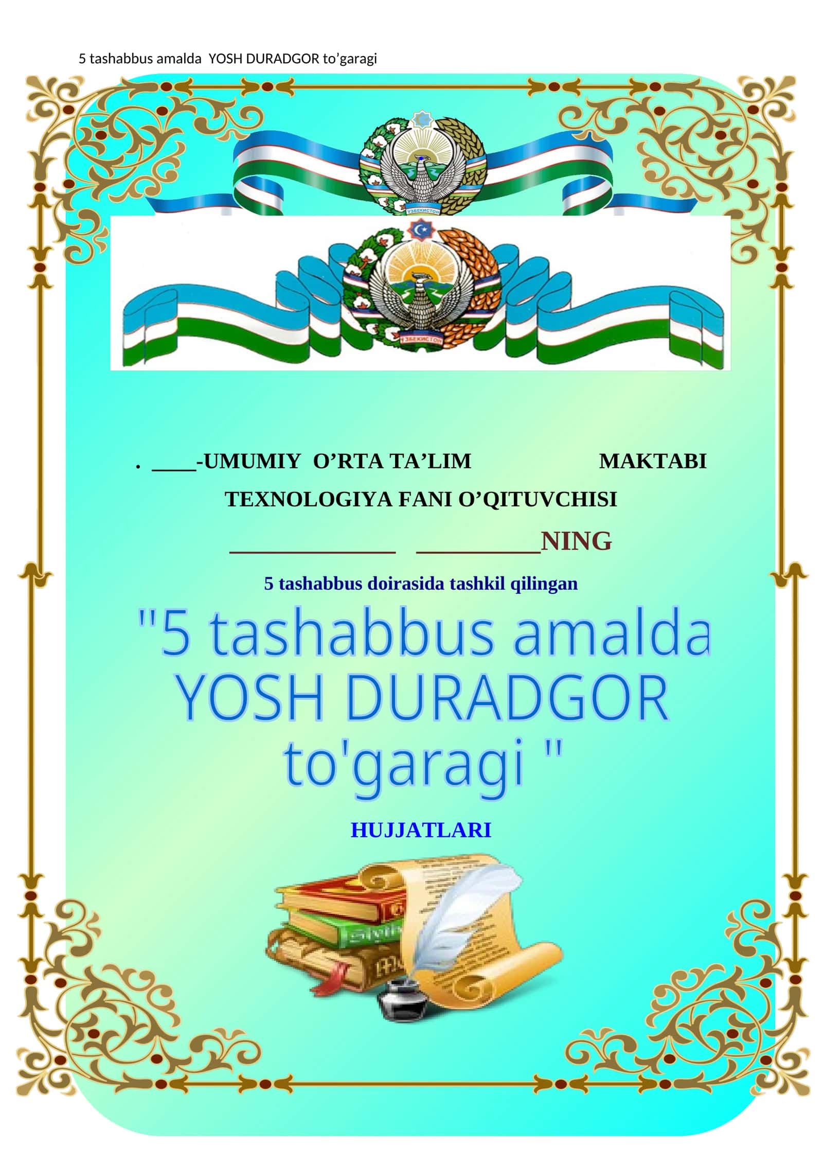 YOSH DURADGOR to'garagi.