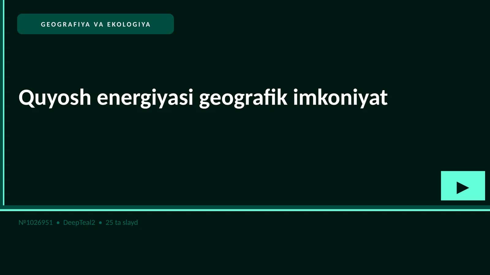 Quyosh energiyasi geografik imkoniyat