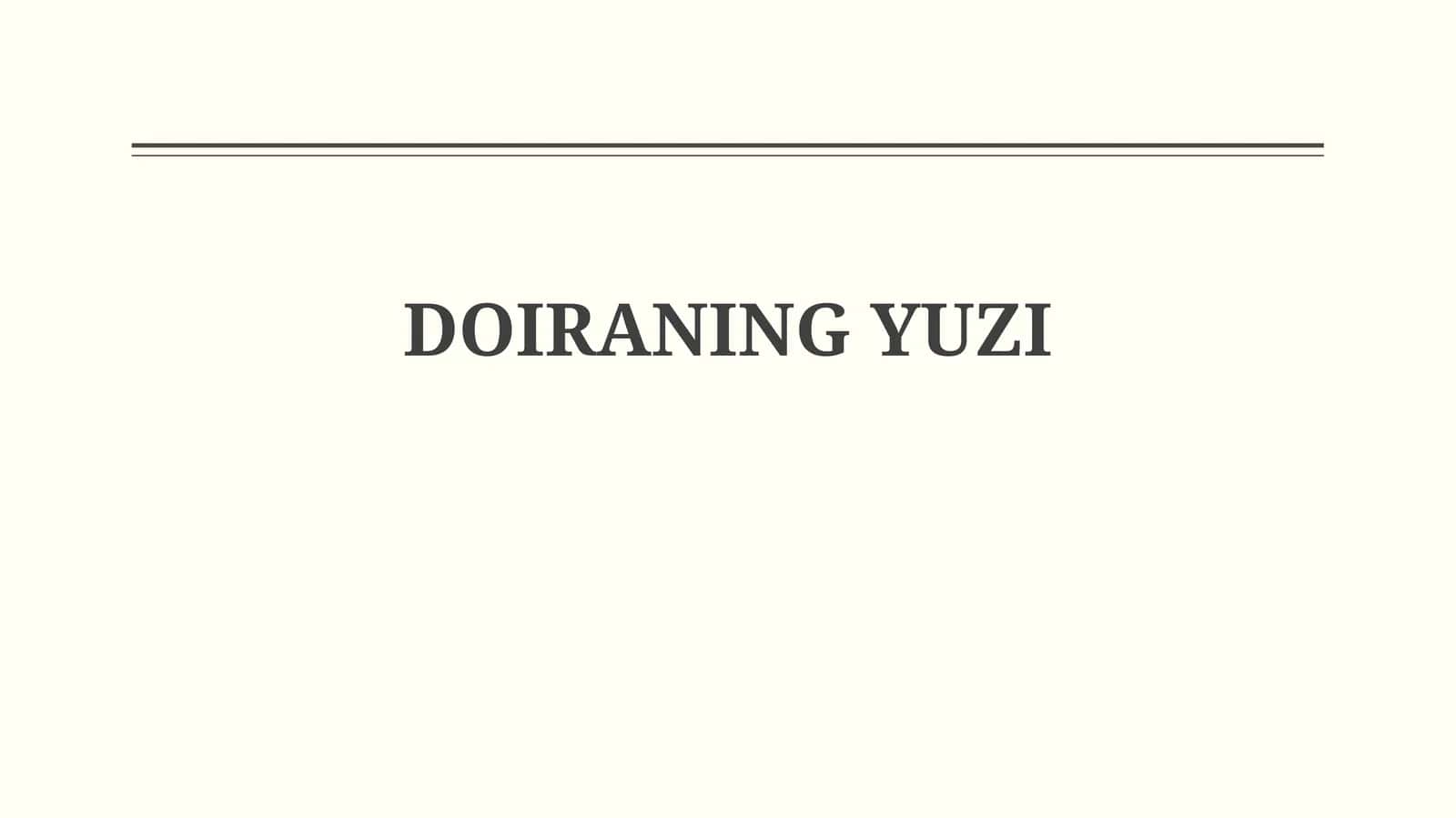 DOIRANINGYUZI