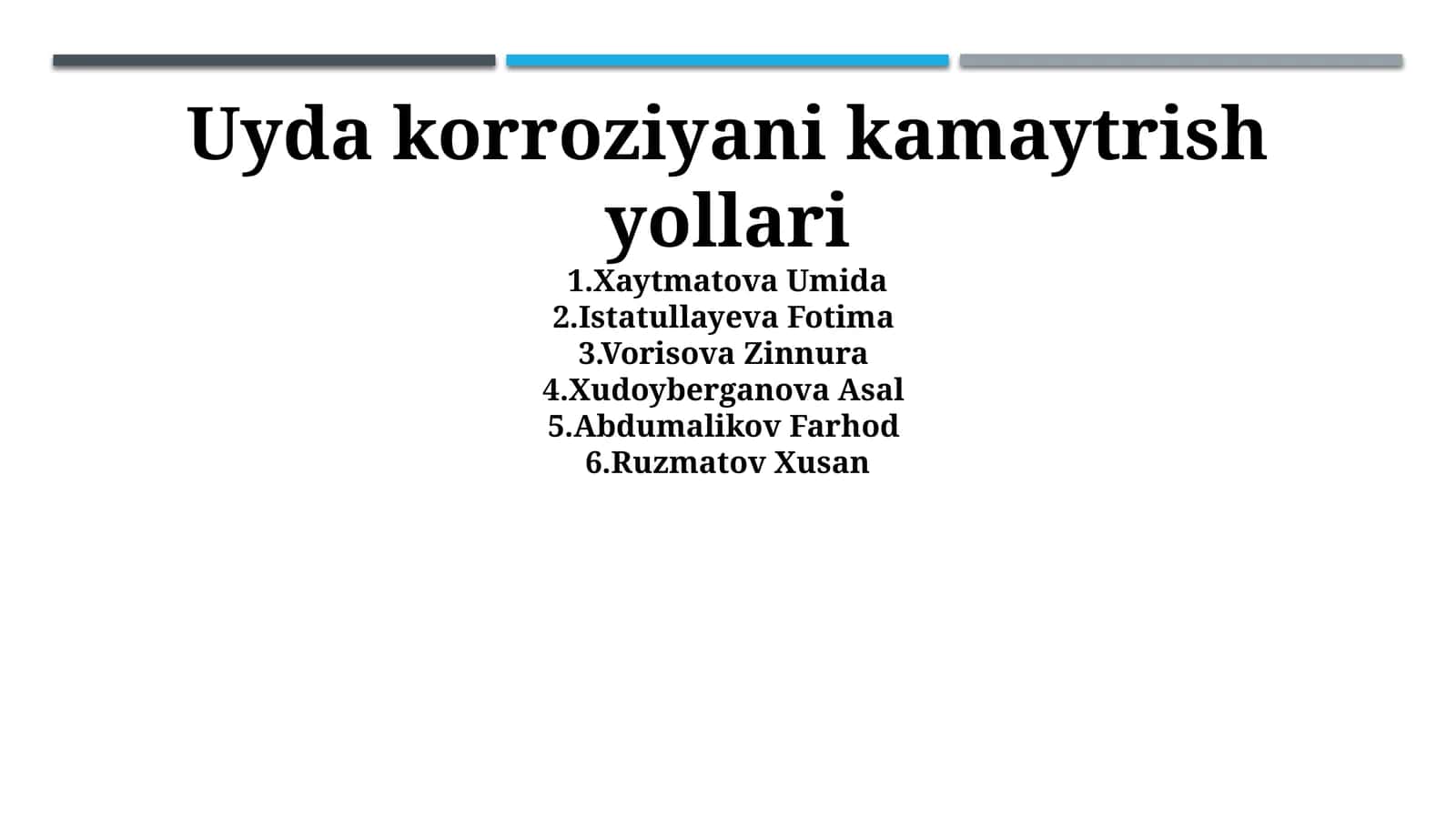 Uyda korroziyani kamaytrish yollari