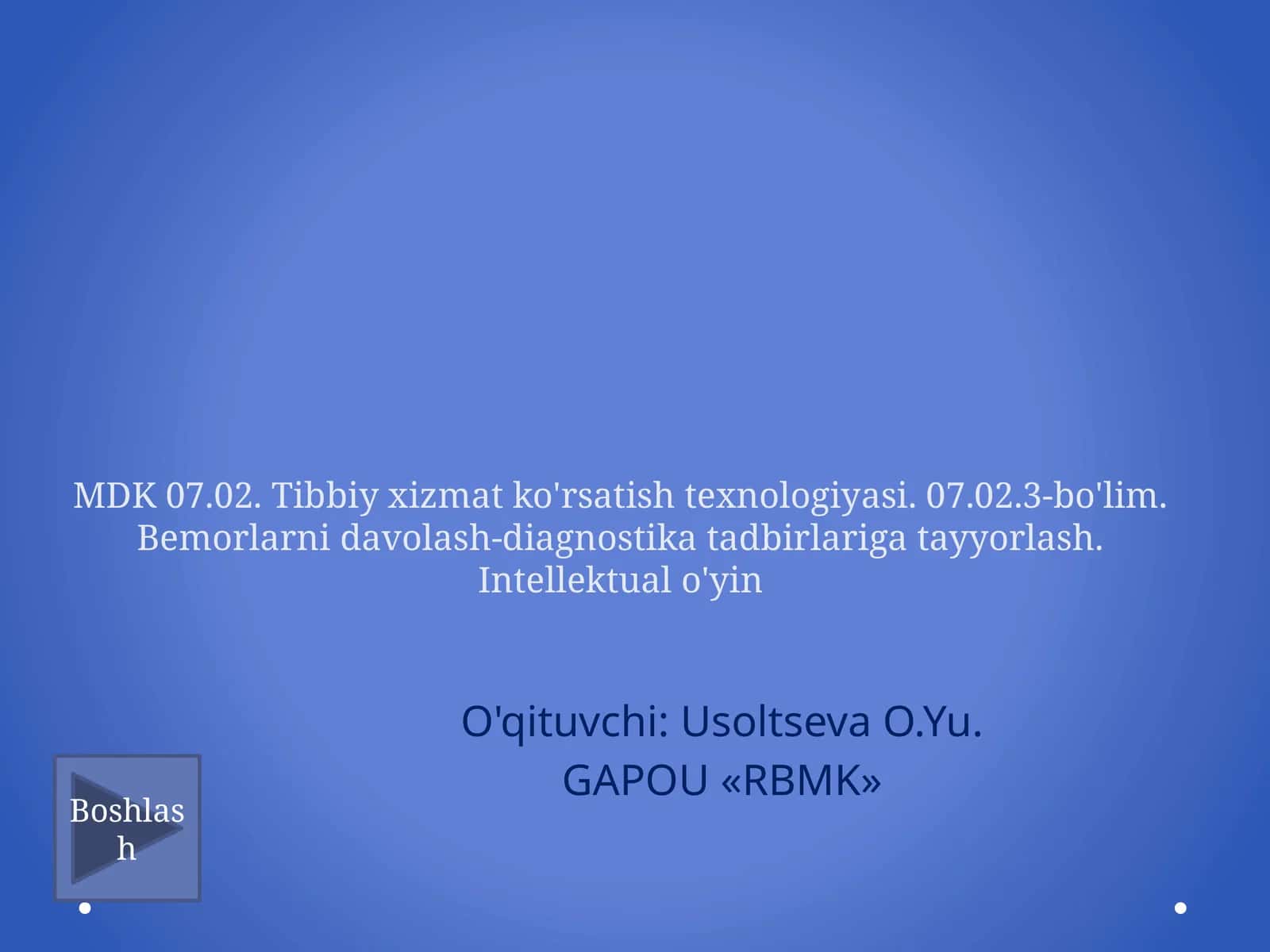 Bemorlarni davolashga tayyorlash texnologiyalari
