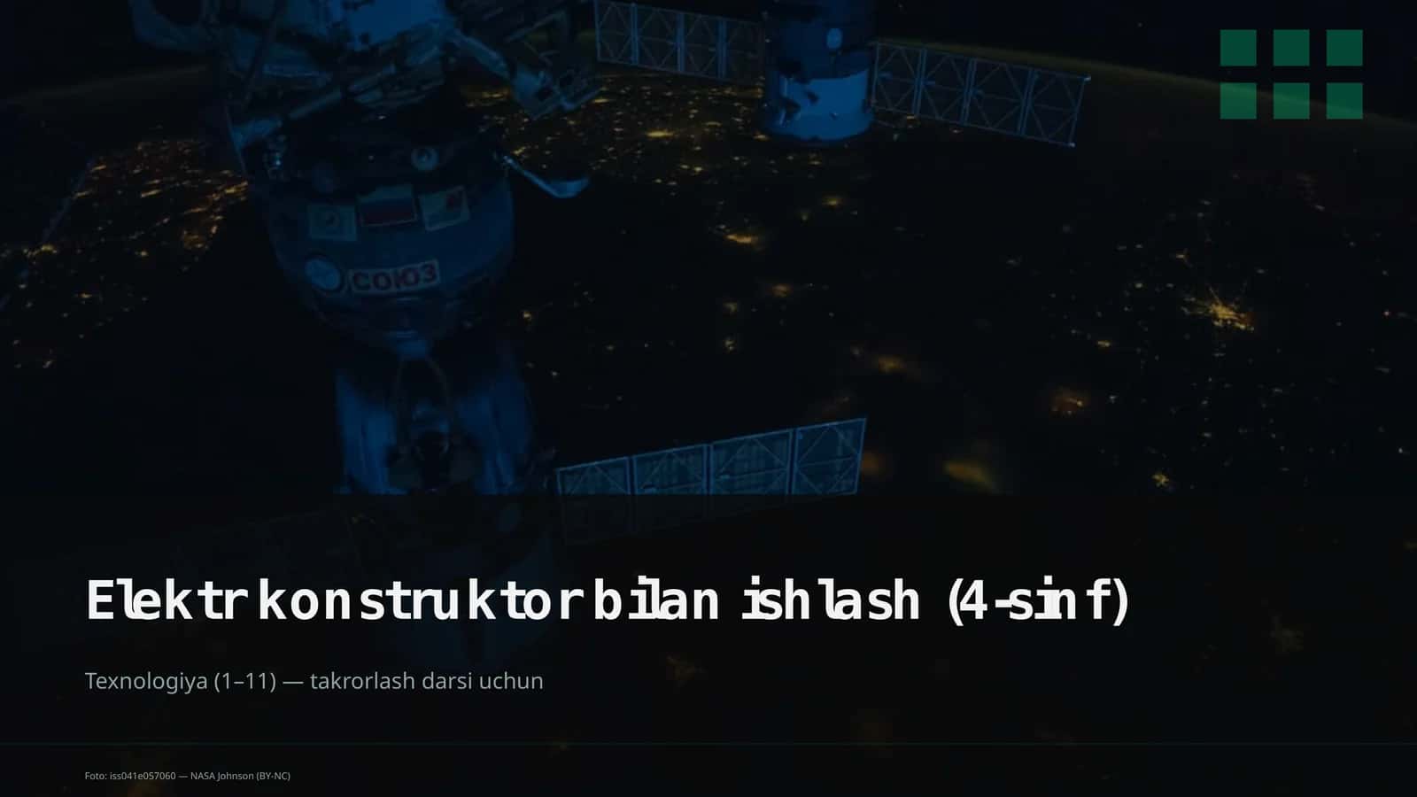 Elektr konstruktor bilan ishlash (4-sinf)