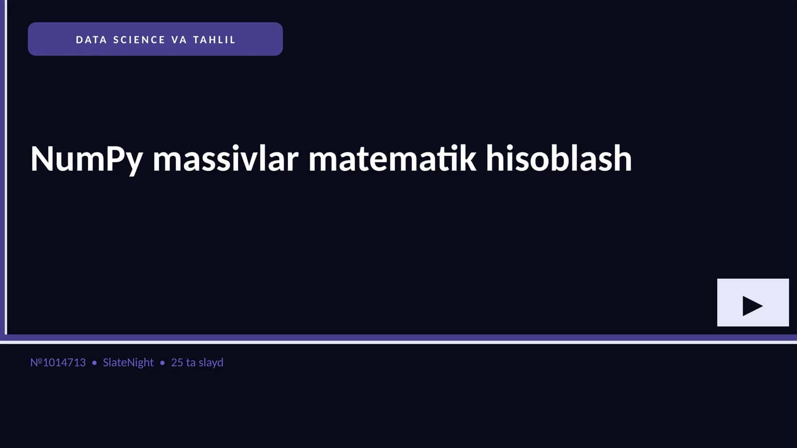 NumPy massivlar matematik hisoblash