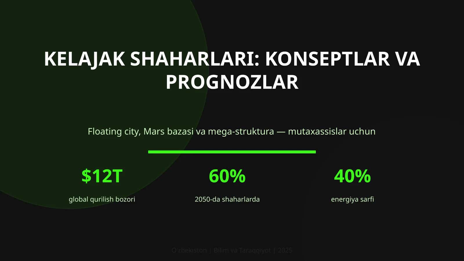 Kelajak shaharlari: konseptlar va prognozlar