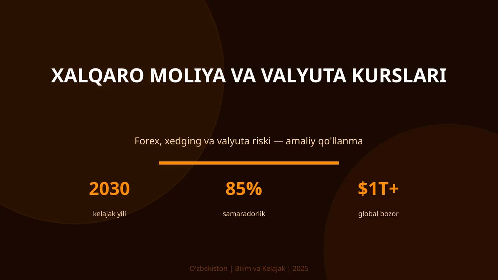 XALQARO MOLIYA VA VALYUTA KURSLARI