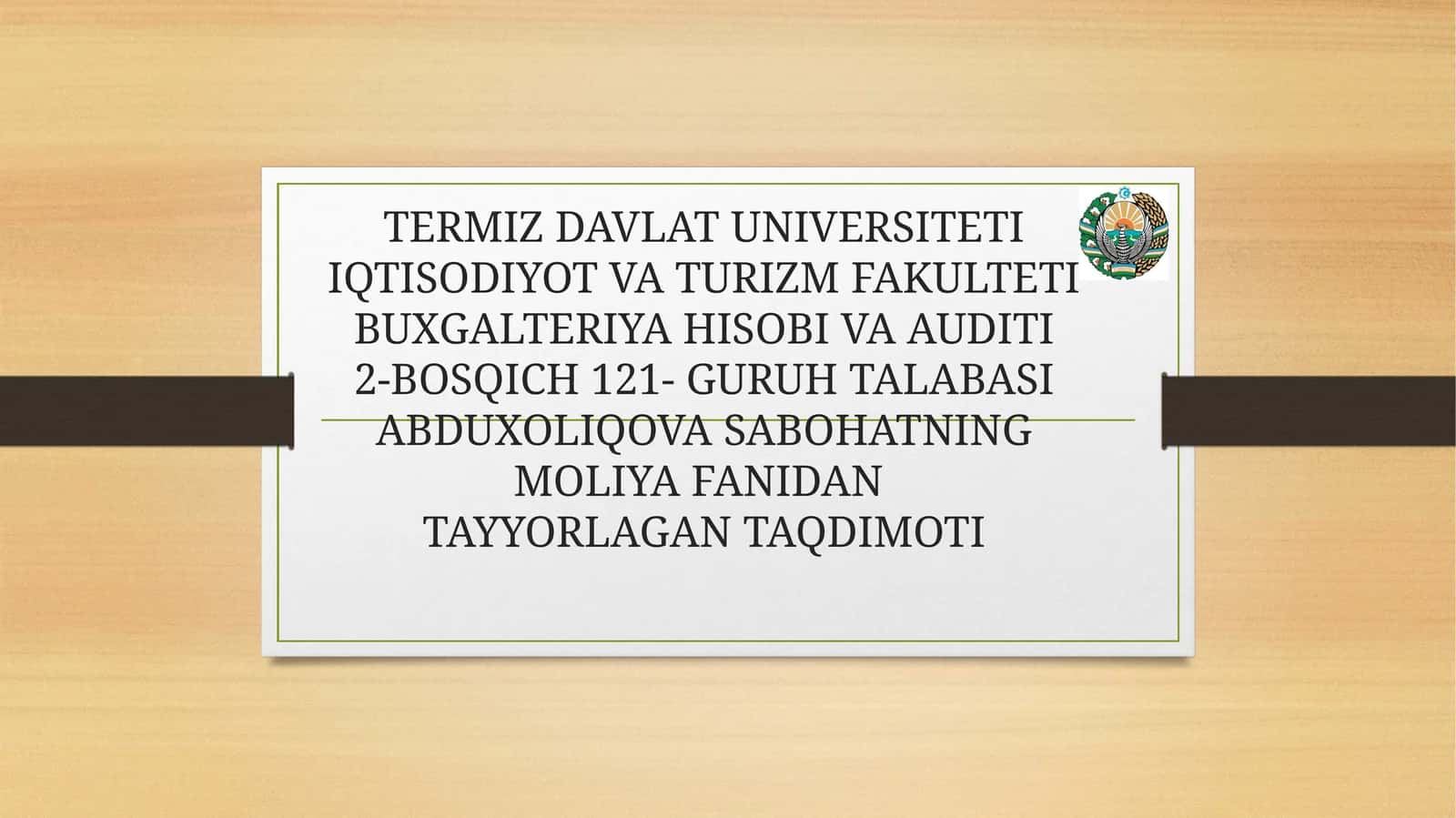Moliyaviy Nazoratni Tashkil Etishning Nazariy va Huquqiy Asoslari