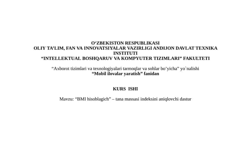 BMI hisoblagich