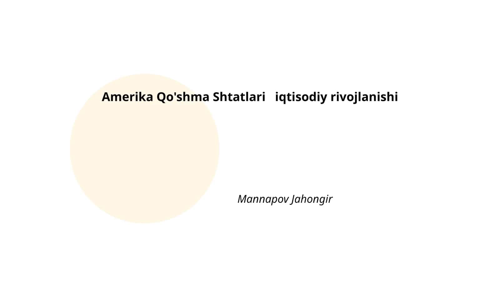 Amerika Qo'shma Shtatlari iqtisodiy rivojlanishi