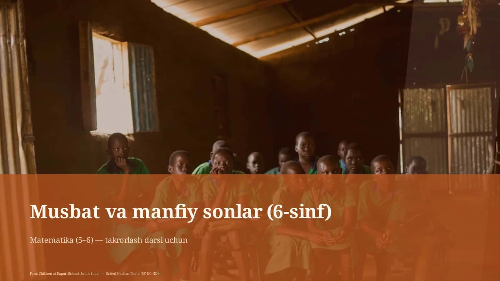 Musbat va manfiy sonlar (6-sinf)