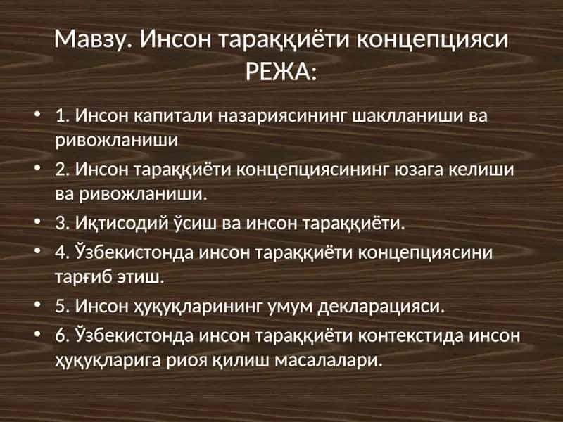 Инсон тараққиёти концепцияси