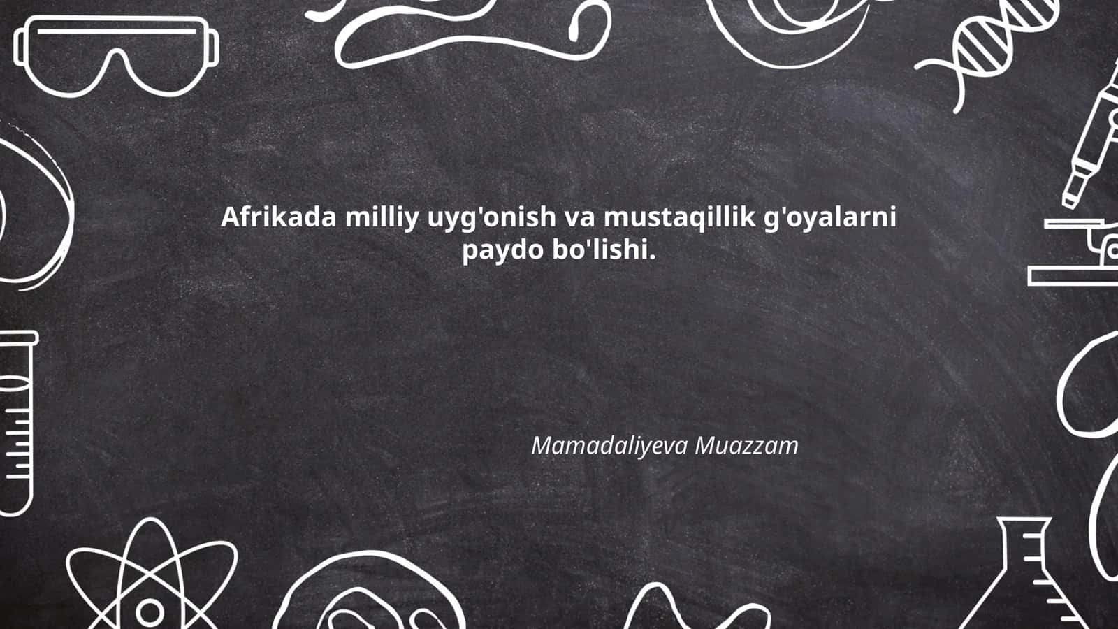 Kolonial siyosat va Afrikada milliy uyg'onishning sabablari