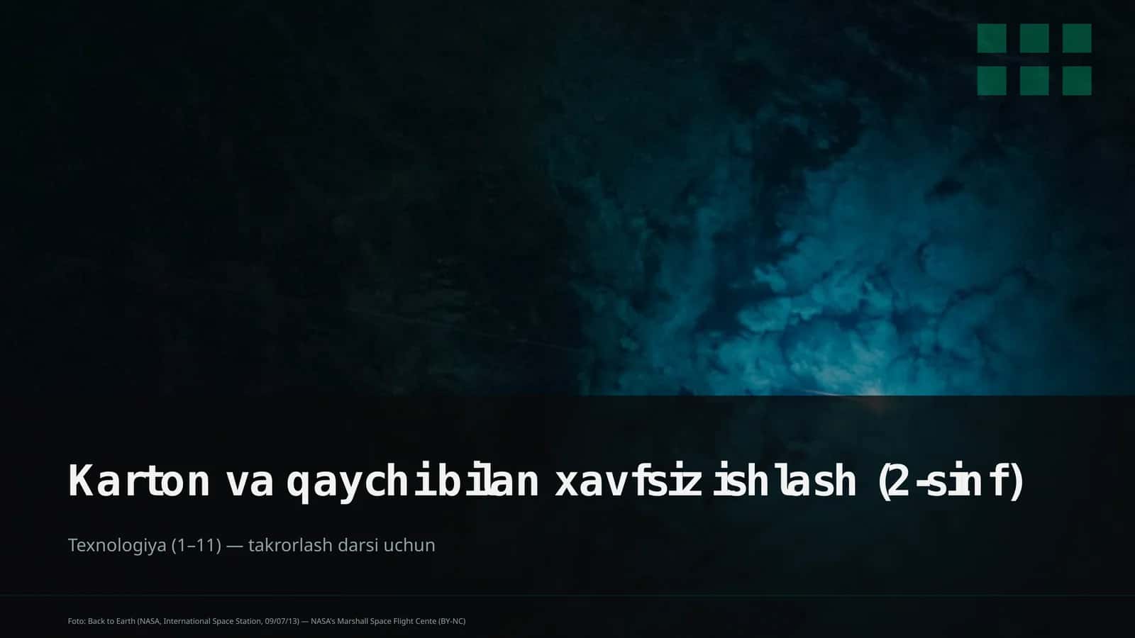 Karton va qaychi bilan xavfsiz ishlash (2-sinf)