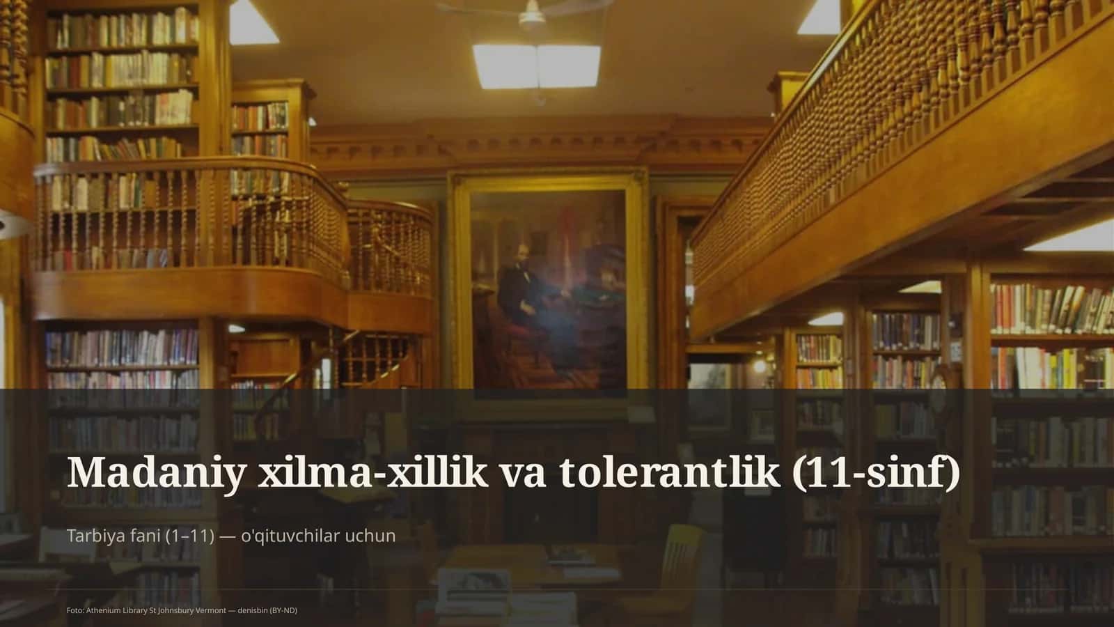 Madaniy xilma-xillik va tolerantlik (11-sinf)