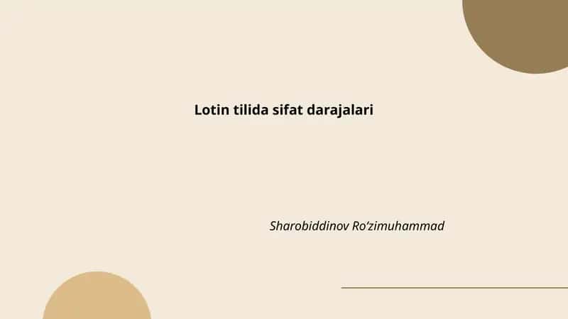 Lotin tilida sifat darajalari