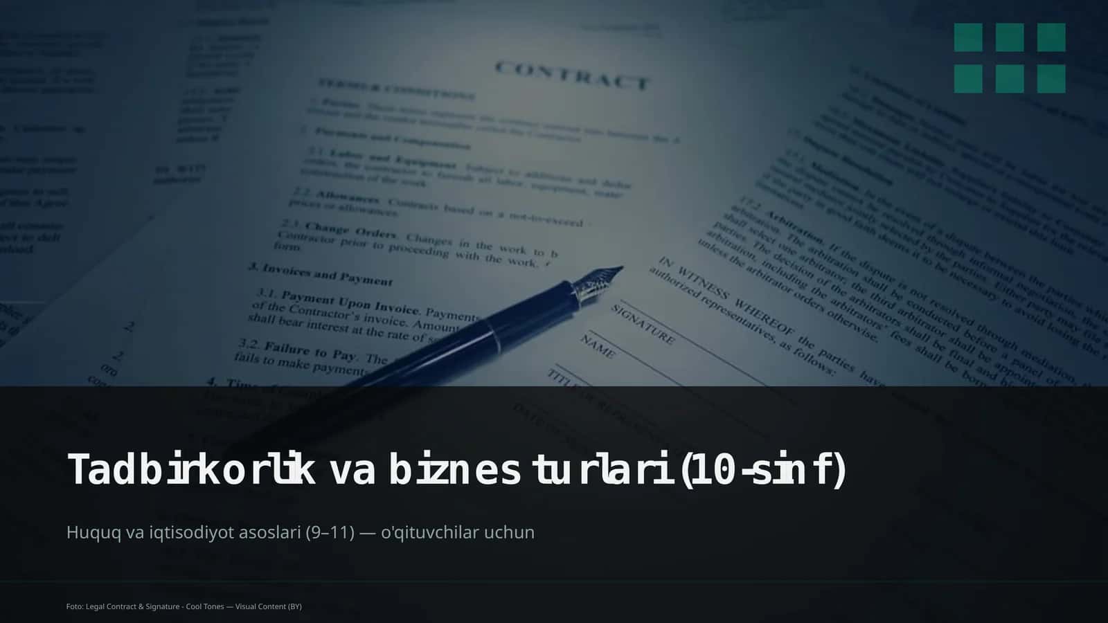 Tadbirkorlik va biznes turlari (10-sinf)