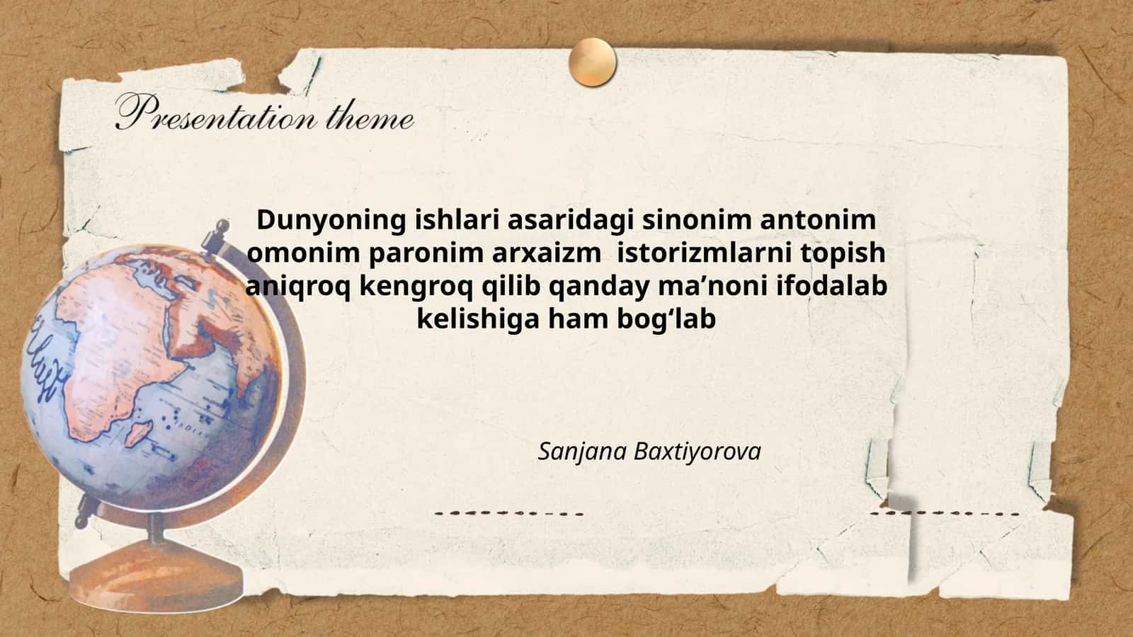 Dunyoning ishlari asaridagi sinonim antonim omonim paronim arxaizm istorizmlarni topish aniqroq kengroq qilib qanday maʼnoni ifodalab kelishiga ham bogʻlab