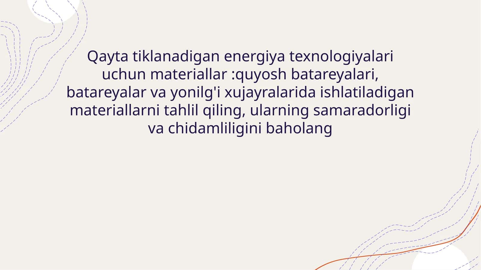 Quyosh batareyalari uchun materiallar tahlili