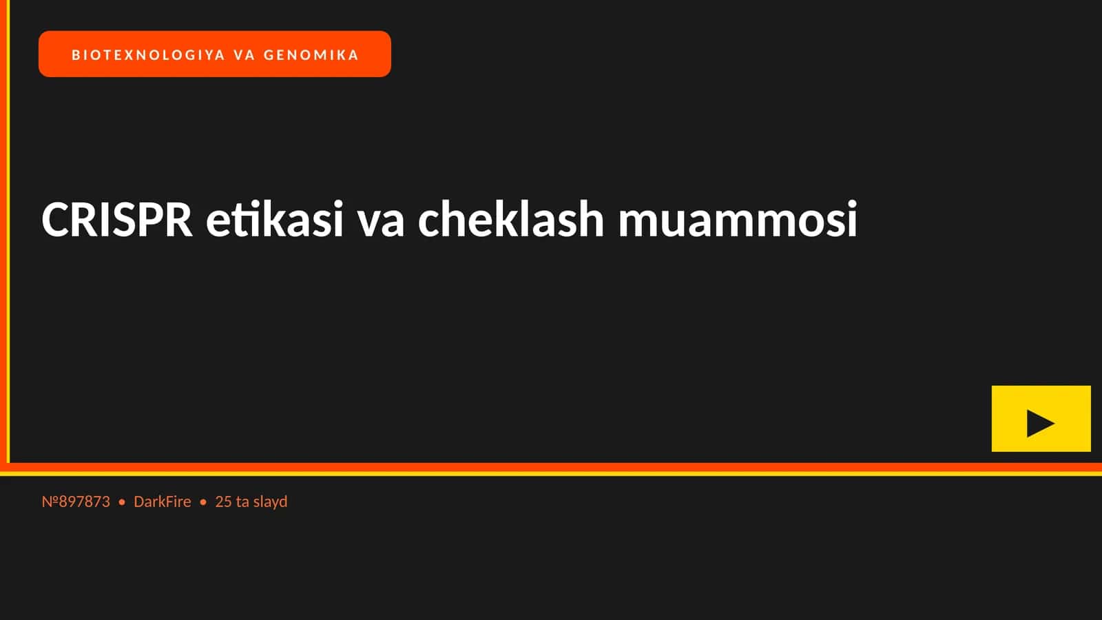 BIOTEXNOLOGIYA VA GENOMIKA