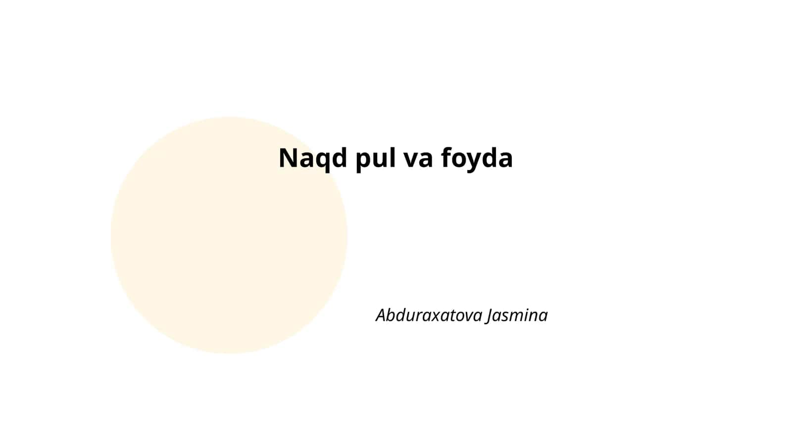 Naqd pul oqimi