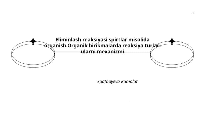 Eliminlash reaksiyasi spirtlar misolida organish