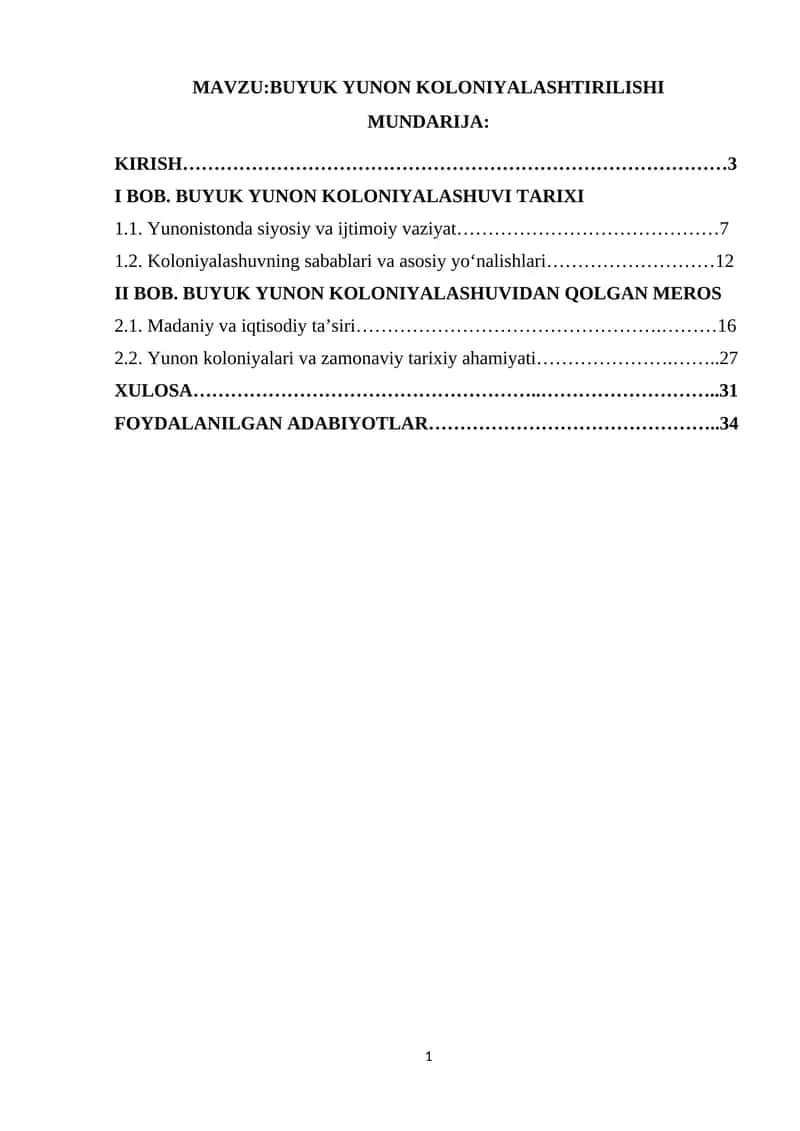 BUYUK YUNON KOLONIYALASHTIRILISHI