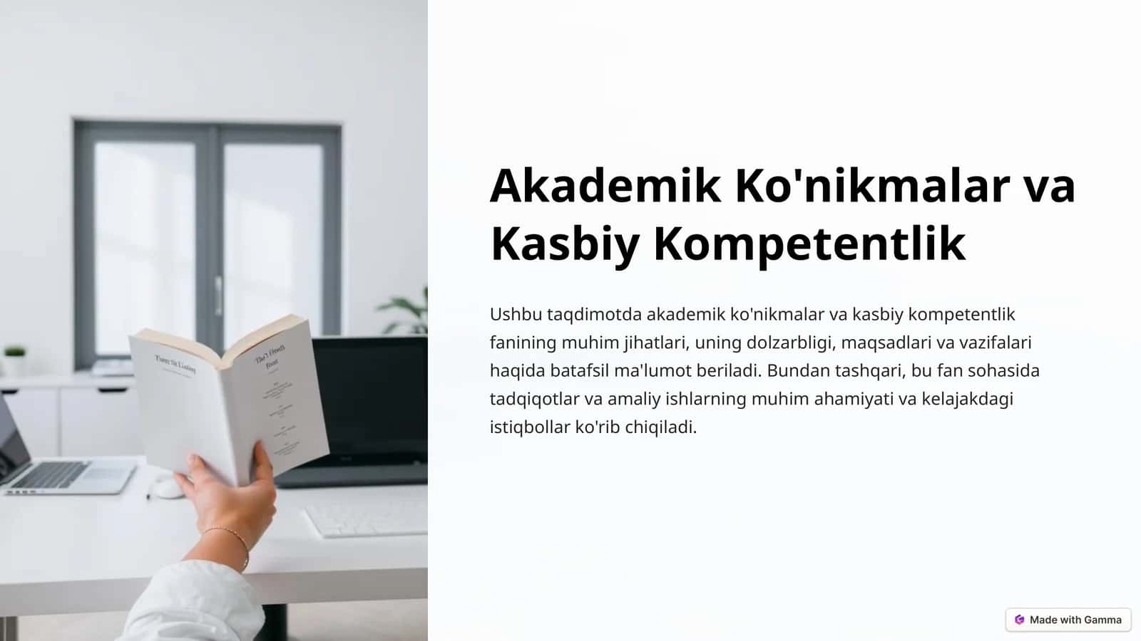 Akademik Ko'nikmalar va Kasbiy Kompetentlik