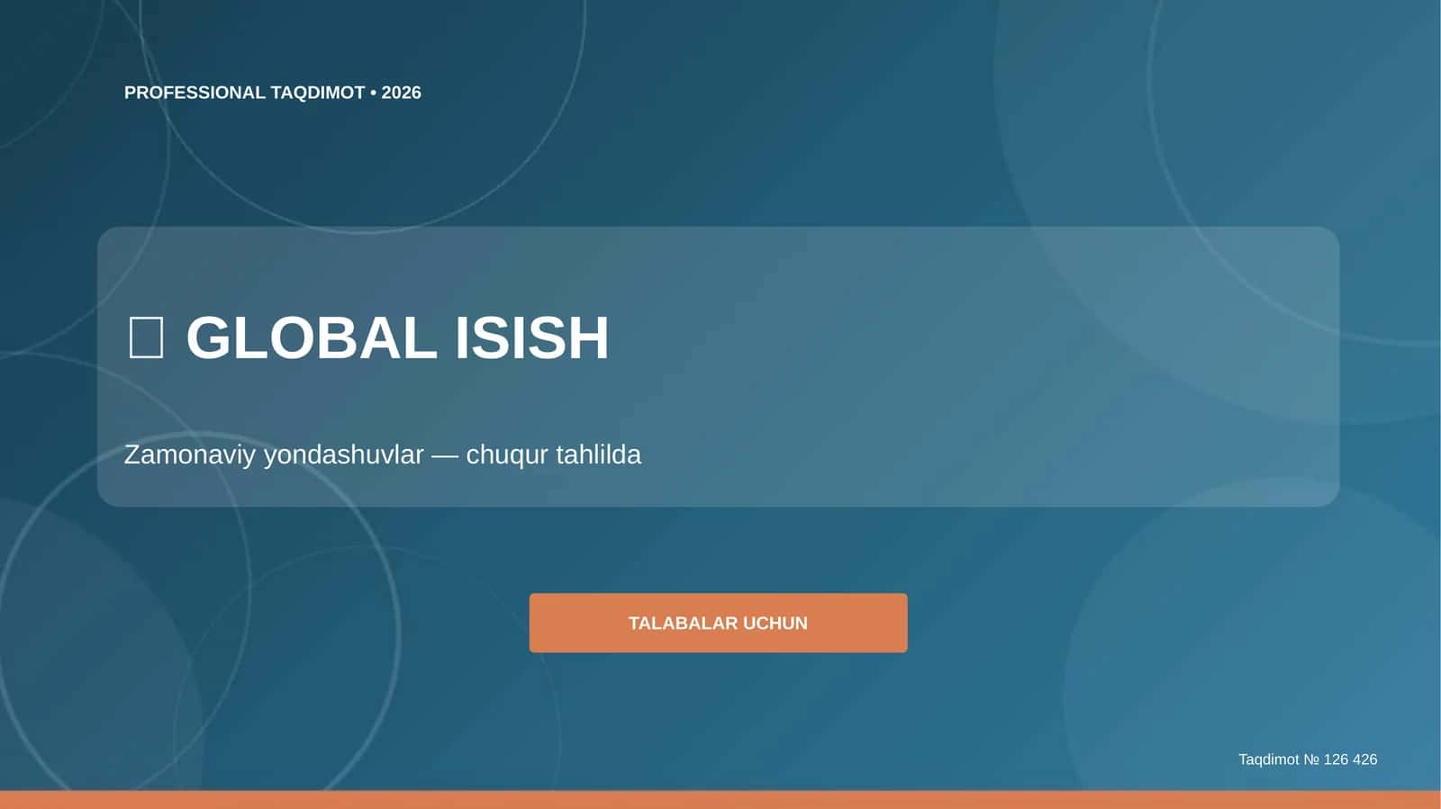 GLOBAL ISISH: Zamonaviy Yondashuvlar
