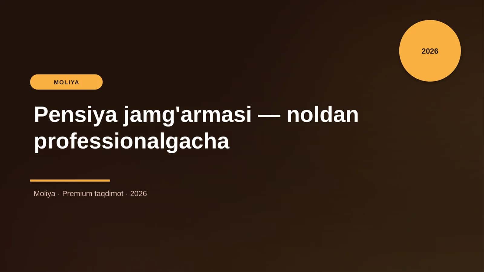 Pensiya jamg'armasi — noldan professionalgacha