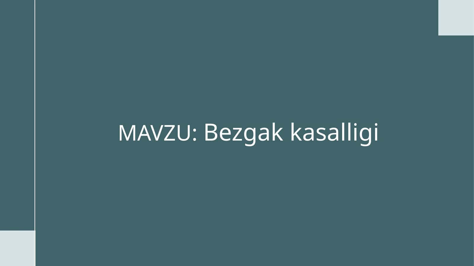 Bezgak(malyariya)