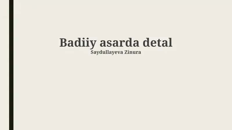 Badiiy asarda detal