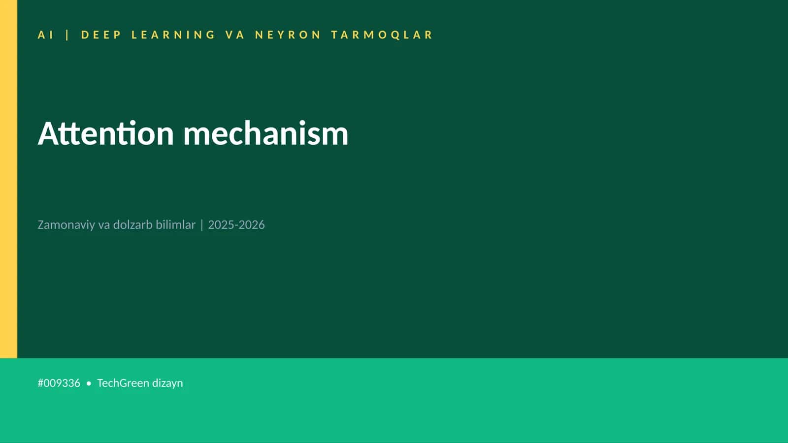 AI | DEEP LEARNING VA NEYRON TARMOQLAR