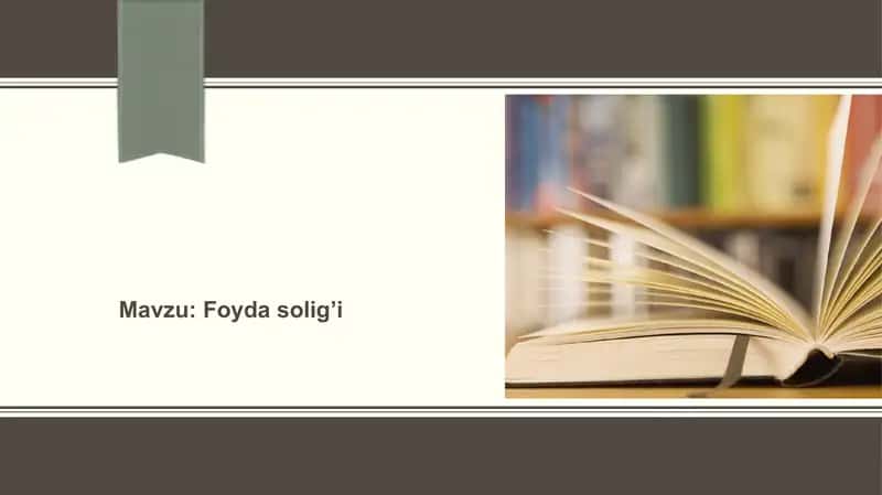Foyda solig’i.