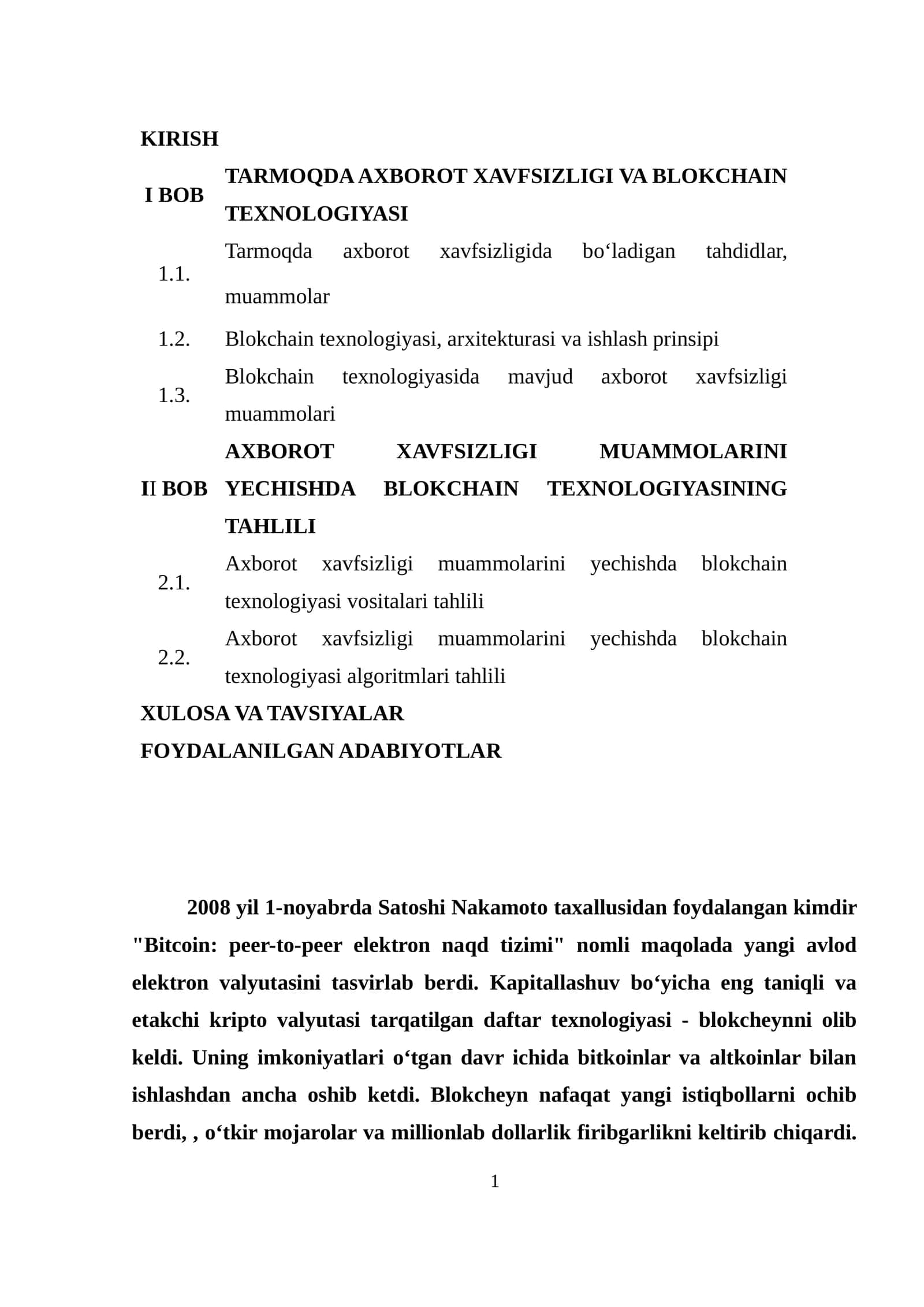 TARMOQDA AXBOROT XAVFSIZLIGI VA BLOKCHAIN TEXNOLOGIYASI
