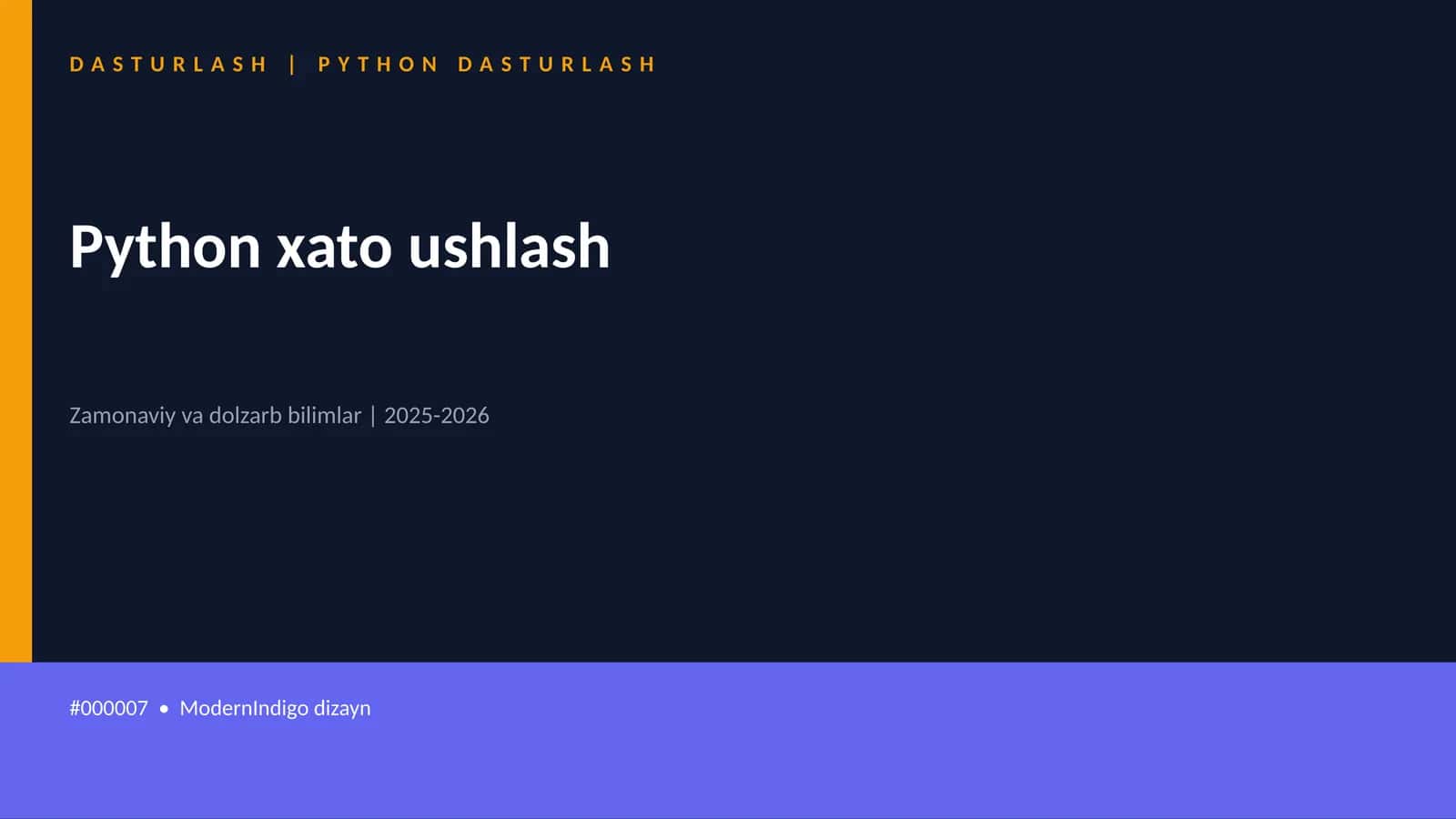 Python xato ushlash