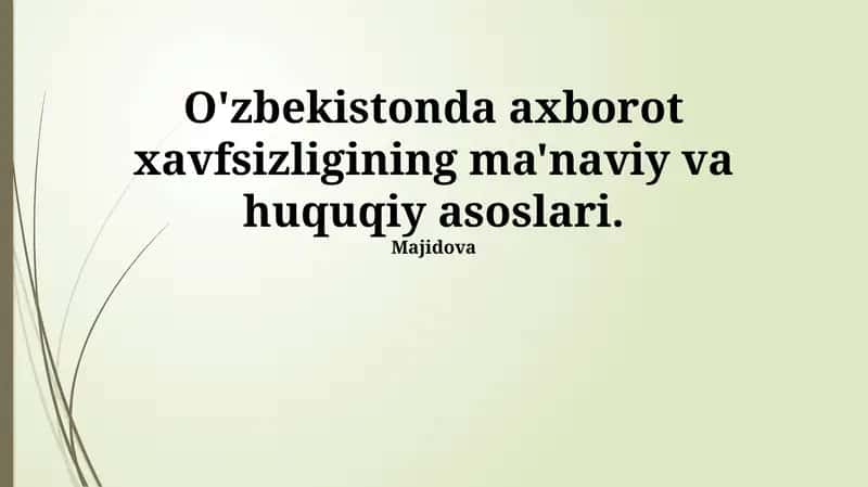 Axborot Xavfsizligini Ta'minlash