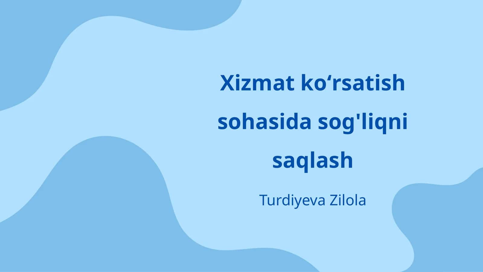 Xizmat koʻrsatish sohasida sog'liqni saqlash