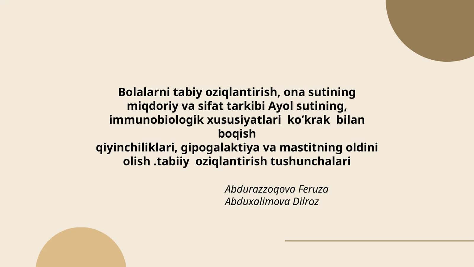 Bolalarni tabiy oziqlantirish