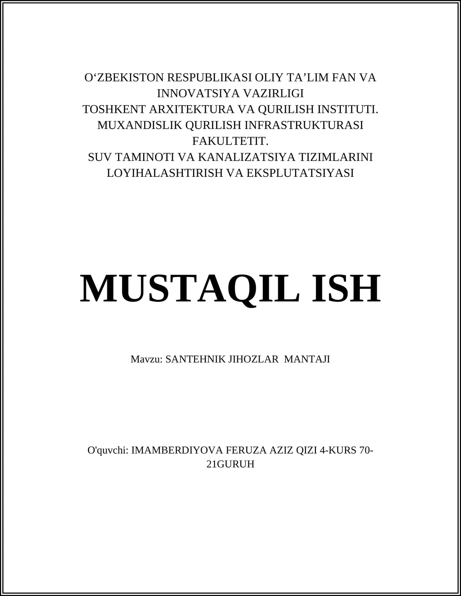 Santexnik Jihozlar Mantaji