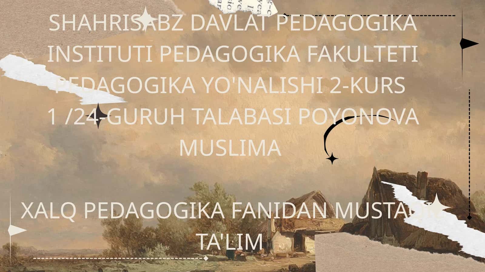 TURLIY XALQLAR PANDNOMASIDA XALQCHIL RASM - RUSIMLAR, XULQ ODOBGA OID UDUMLAR