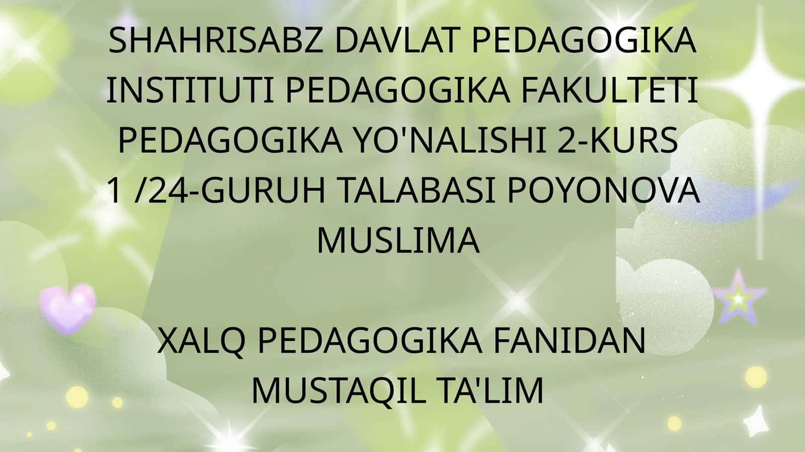 MAROSIMLAR VA ULARNING XALQ HAYOTIDAGI O'RNI