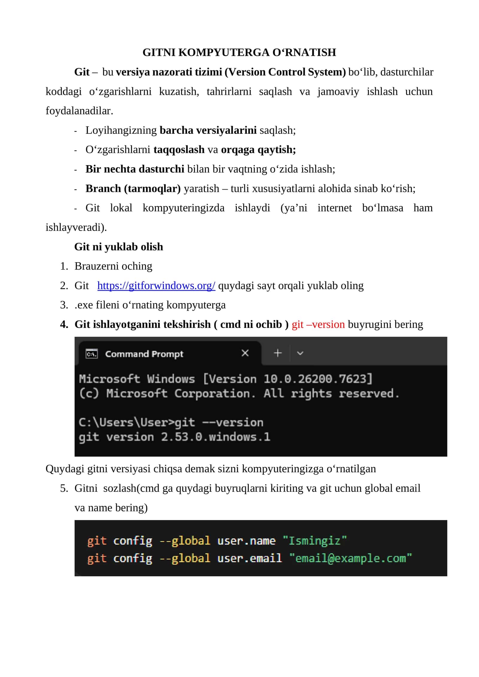 Git,Github,Netlify qo'llanma