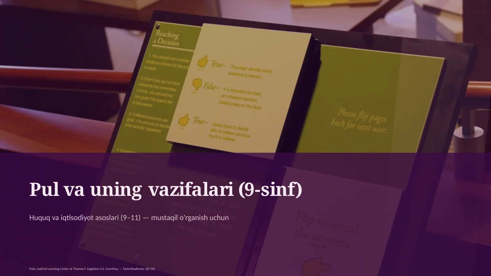 Pul va uning vazifalari (9-sinf)