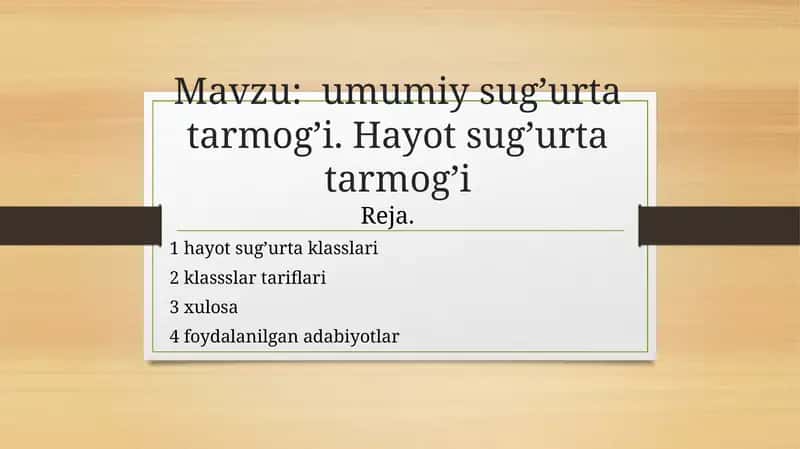 hayot sug’urta tarmog’i